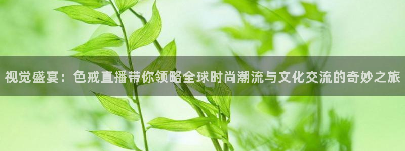 斗球直播app苹果下载：视觉盛宴：色戒直播带你领略全球时尚潮流与文化交流的奇妙之旅